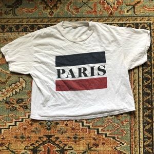 Brandy Melville cropped Paris tshirt